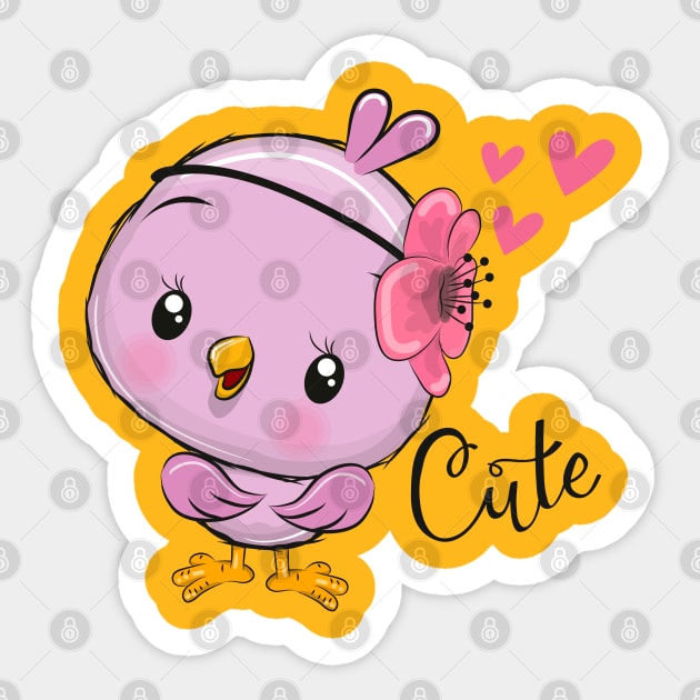 Cute Cartoon Bird Sticker by Reginast777